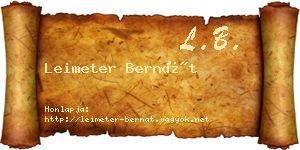 Leimeter Bernát névjegykártya